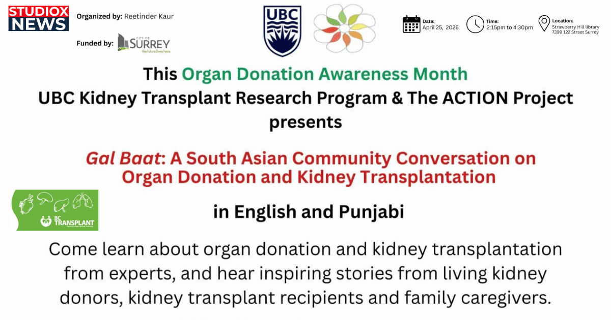 Galbaat to Host South Asian Community Dialogue on Organ Donation and Kidney Transplant in Surrey