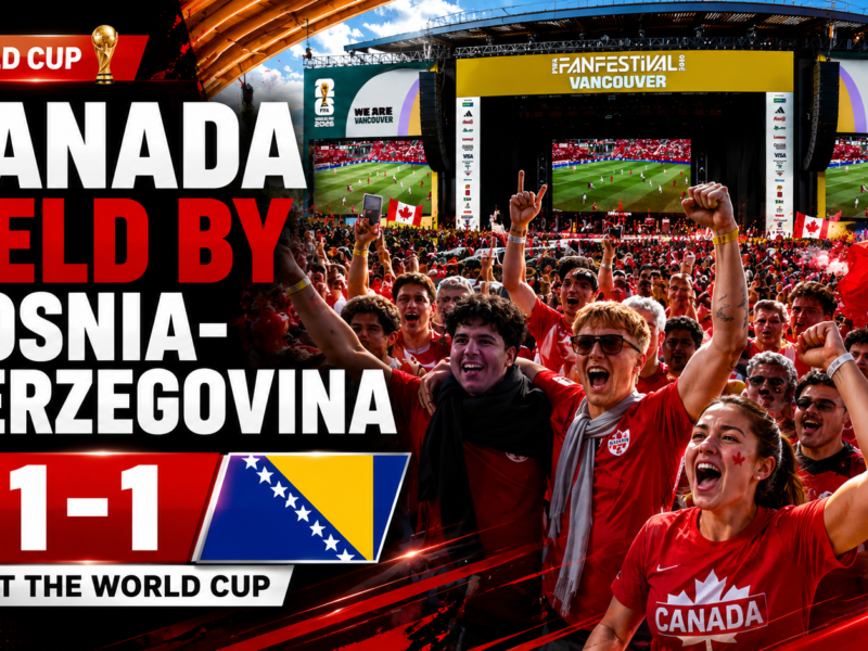 Canada Held 1–1 by Bosnia-Herzegovina at the World Cup