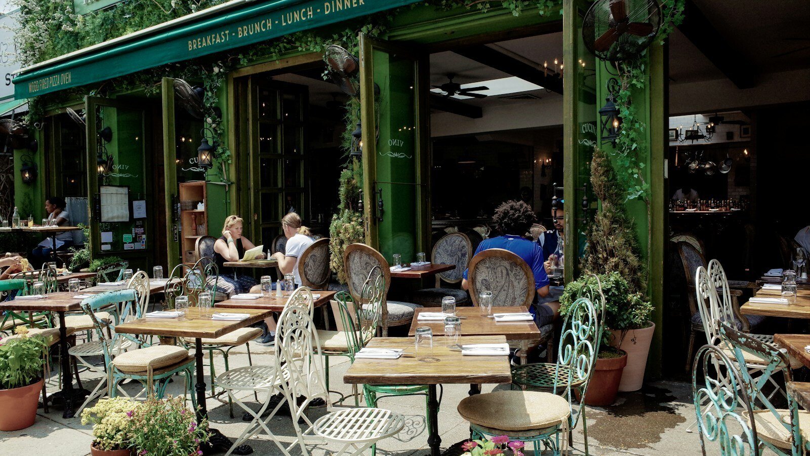 people having meal outside