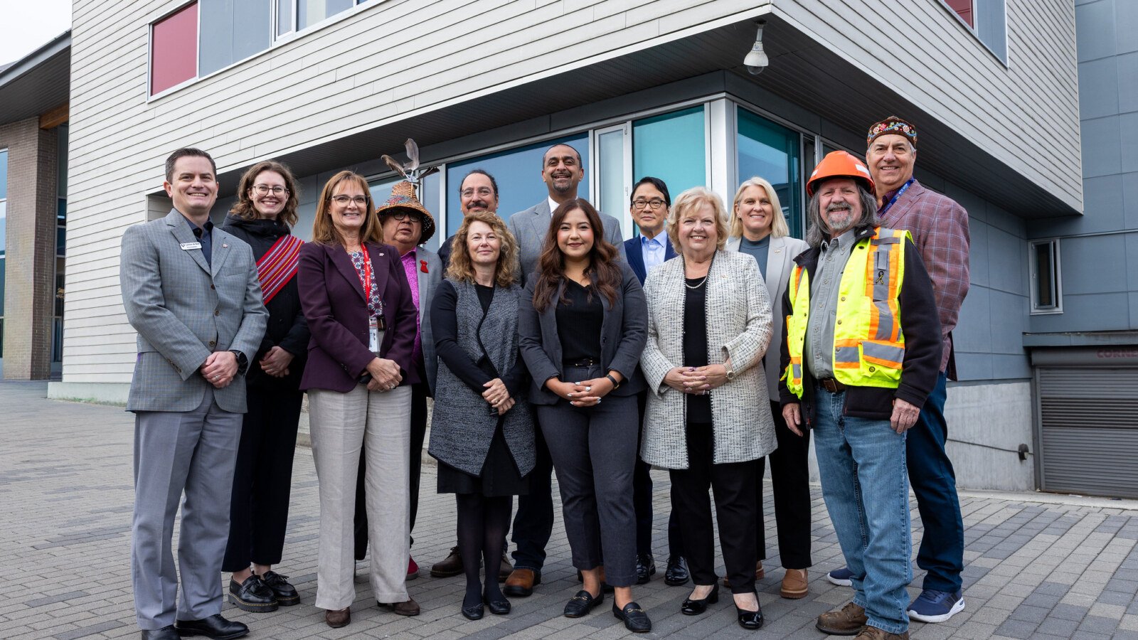 Officials and project representatives at Surrey mental-health facility construction site