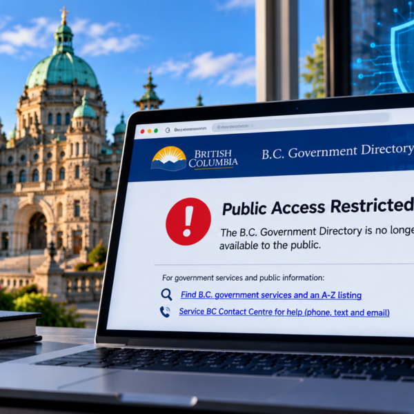 B.C. Government Directory Pulled Offline Over Cyber Threats; Critics Push to Restore Public Access