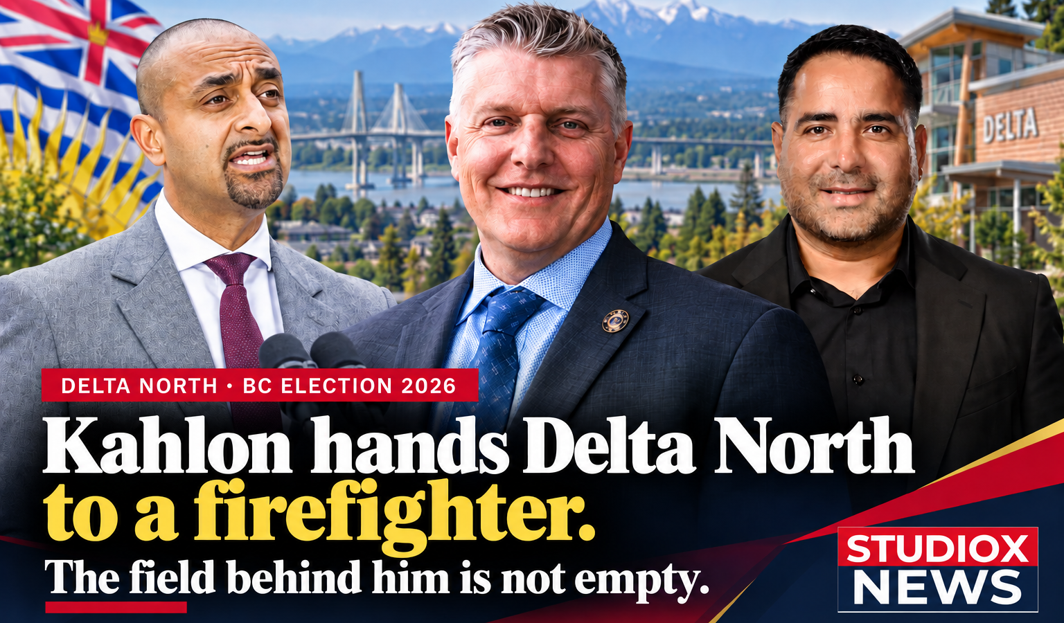 Ravi Kahlon endorses firefighter Todd Schierling as BC NDP candidate in Delta North, with Kuldeep Rangi also featured ahead of the 2026 BC election.