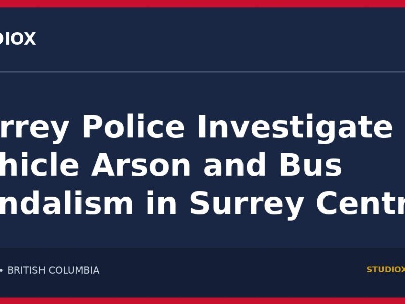 Surrey police investigate vehicle arson and bus vandalism in Surrey Central