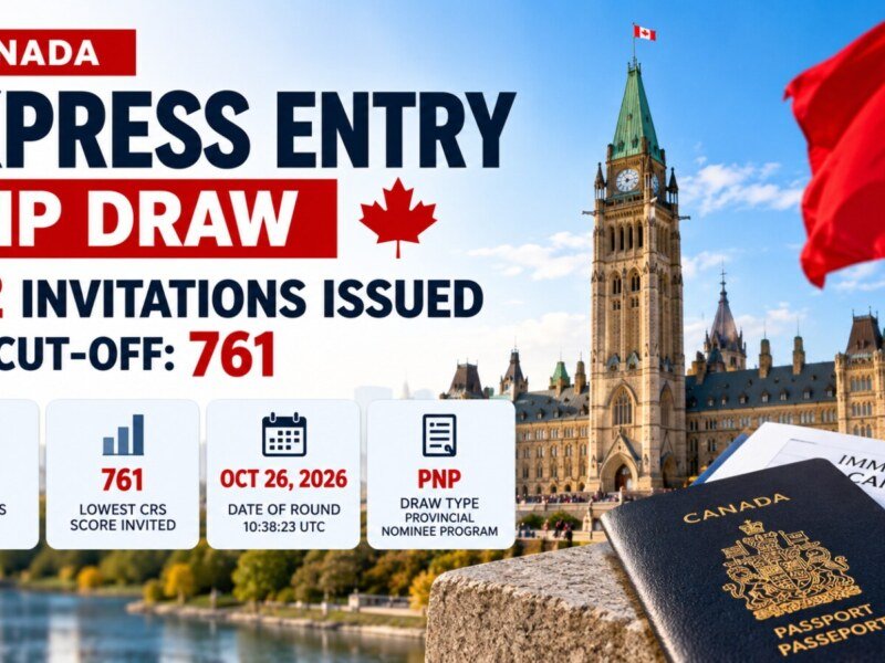 Express Entry Draw Oct. 26, 2026: Canada Invites 792 PNP Candidates, CRS 761