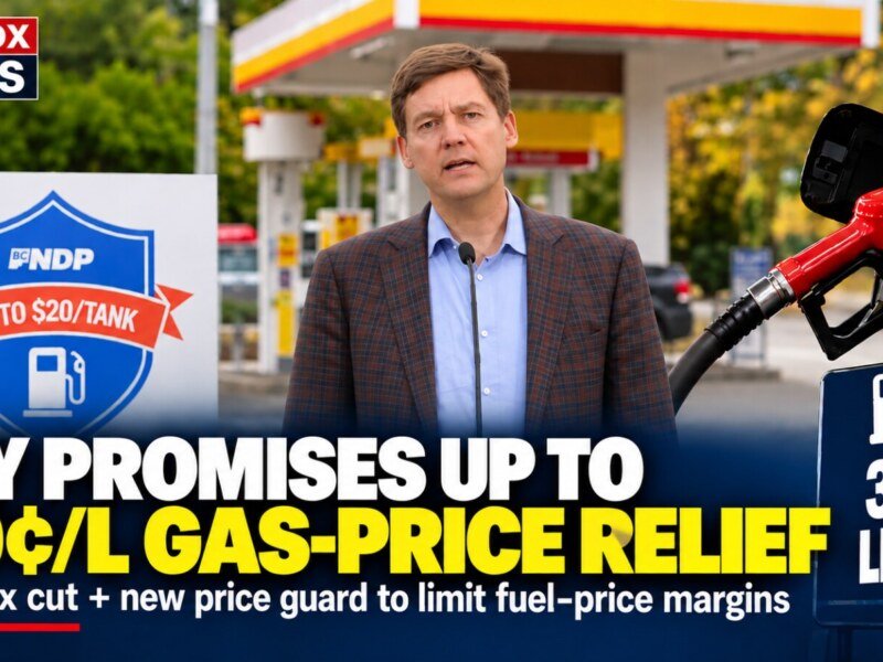Eby promises up to 30¢/L gas-price relief, proposes new rules for fuel prices